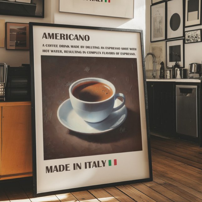 American Coffee Wall Art, italienischer Espresso D Poster (Americano art)