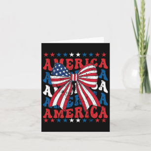 American Coquette Bow Patriotic Usa Flag Happy 4. Karte