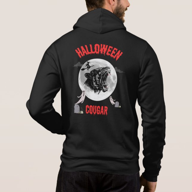 american cougar on halloween night with crows hoodie (Rückseite)