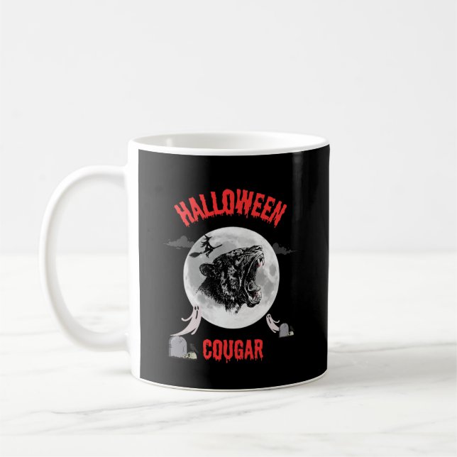 american cougar on halloween night with crows kaffeetasse (Links)