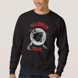 american cougar on halloween night with crows sweatshirt