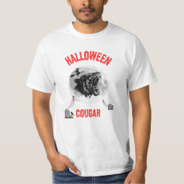 american cougar on halloween night with crows T-Shirt
