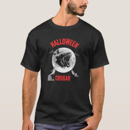american cougar on halloween night with crows T-Shirt