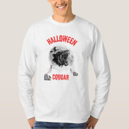 american cougar on halloween night with crows T-Shirt