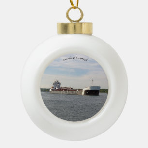 American Courage Ball oder Schneeflocken Keramik Kugel-Ornament