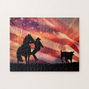 American Cowboy and Roping Puzzle