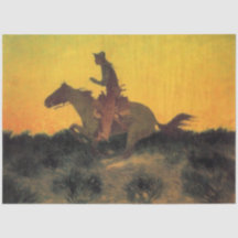 American Cowboy Horse Rider Against Sunset
