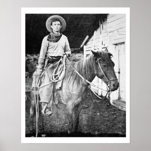 American cowboy in Kansas, c.1880 (b/w-Foto) Poster