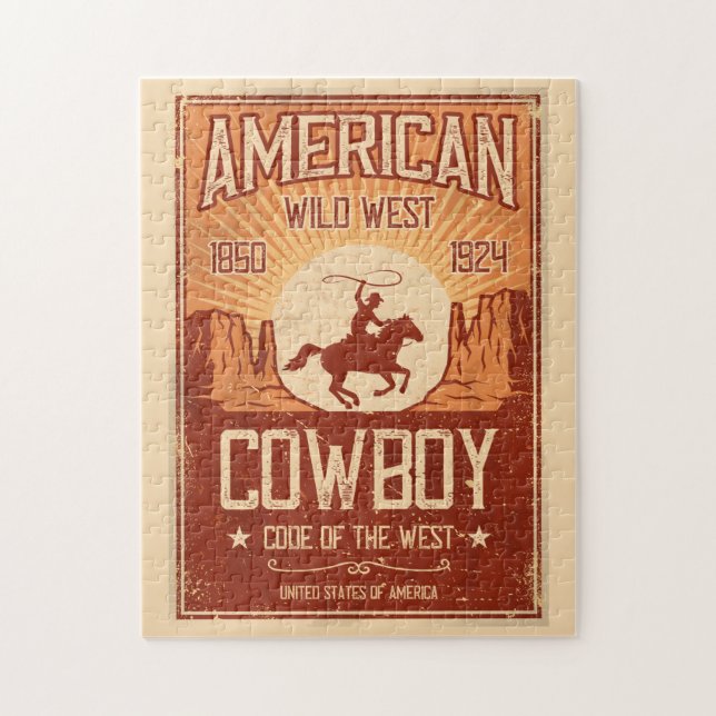 American Cowboy Wild West Puzzle (Vertikal)