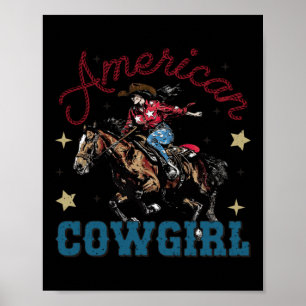 American Cowgirl 4. Juli Patriotic Independenz Poster