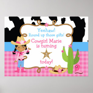 American Cowgirl Birthday Party Poster