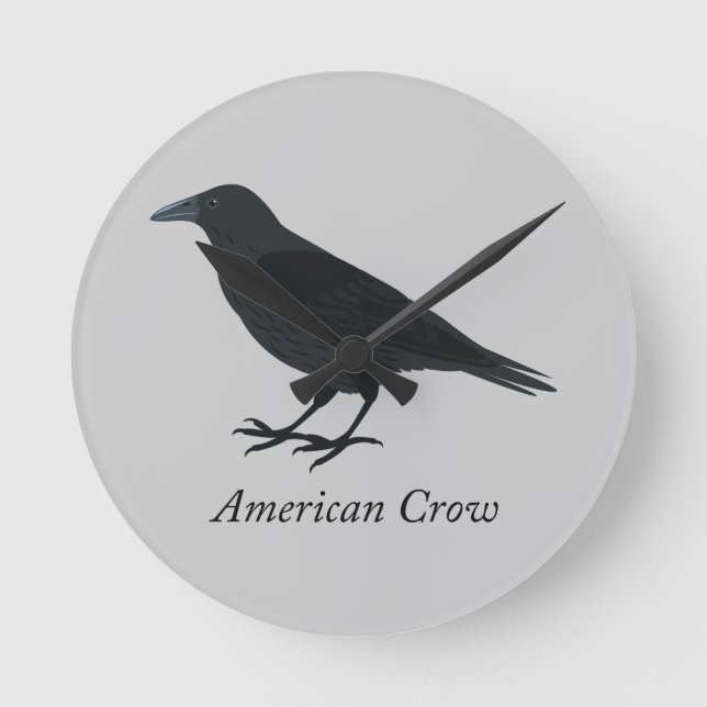 American Crow Runde Wanduhr (Vorderseite)