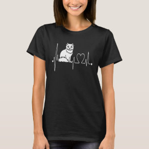 American Curl Cat Heartbeat EKG Cats & Kitten T-Shirt