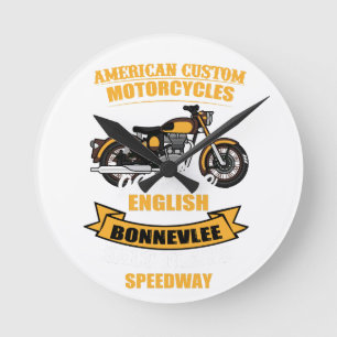 American Custom Motorrad Bonneville Speedway Runde Wanduhr