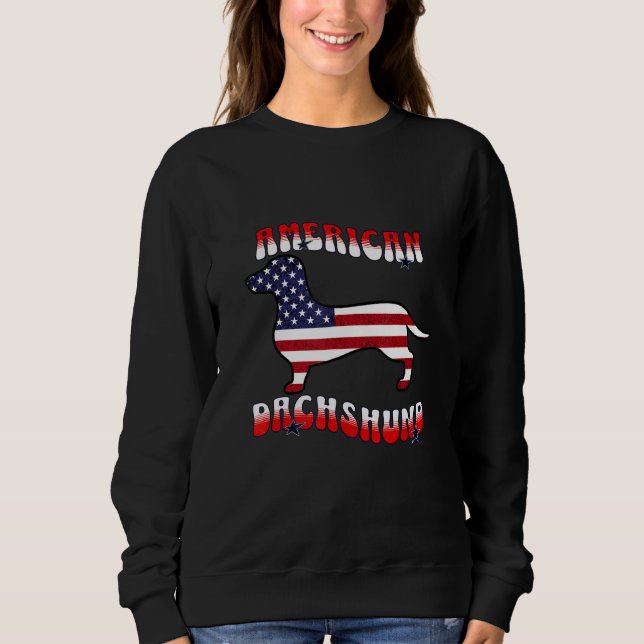 American Dachshund Patriotic USA Wiener Dog Sweatshirt (Vorderseite)