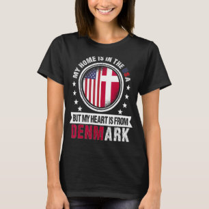 American Danish Flag Heart aus Dänemark T-Shirt