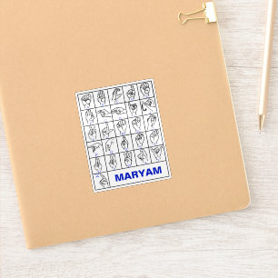 American Deaf Sign Language, ASL Alphabet Aufkleber