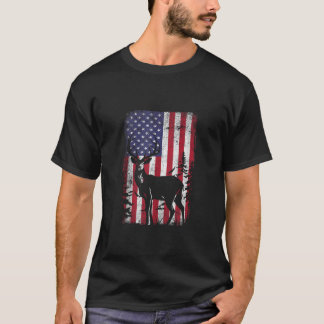 American Dee Junting Patriotic Hunter USA Flag Bu T-Shirt
