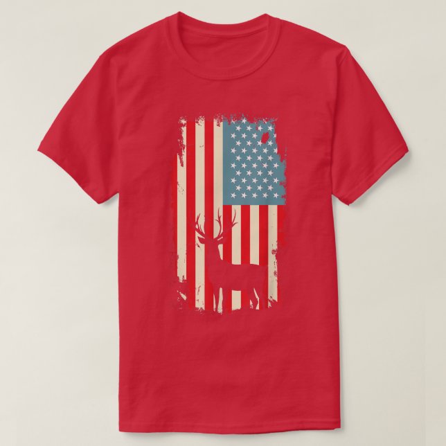 American Deer Hunter Patriotic TFor Men Women 75 T-Shirt (Design vorne)