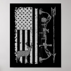 American Deer Junting Bow Hunter Flag Zubehör Poster
