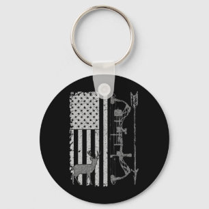 American Deer Junting Bow Hunter Flag Zubehör Schlüsselanhänger