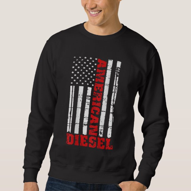 American Diesel Flag Truck Turbo Brothers Sweatshirt (Vorderseite)