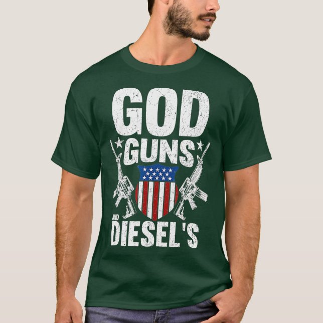 American Diesel Truck Eigentümer Gottes Gewehre Di T-Shirt (Vorderseite)