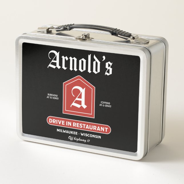 American Diner der 50er Jahre Metall Brotdose (Vorderseite)