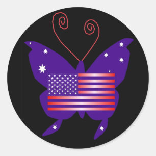 American Diva Butterfly Runder Aufkleber