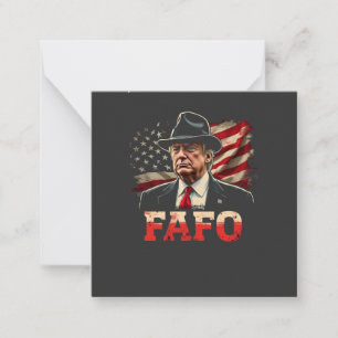 American Donald Trump FAFO USA Flag Patriotic Mitteilungskarte