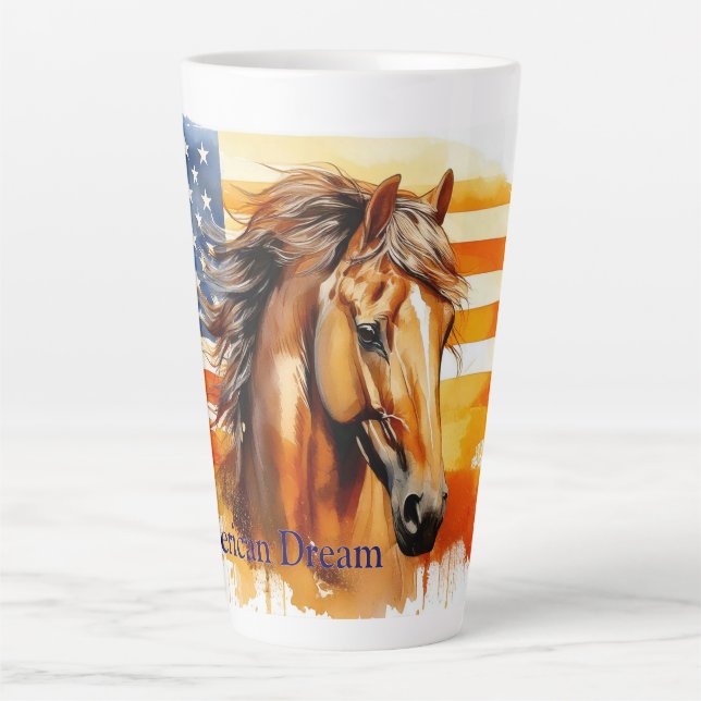 American Dream Patriotic Horse Milchtasse (Vorderseite)