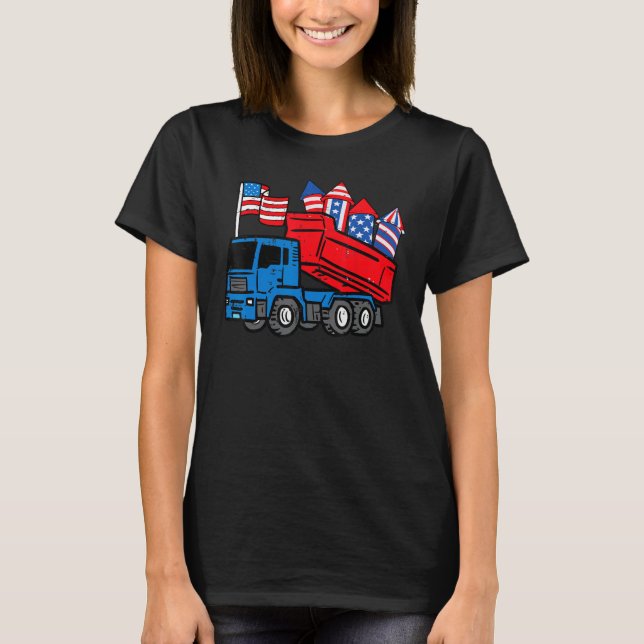 American Dump Truck 4th Of July Fourth Toddler Boy T-Shirt (Vorderseite)