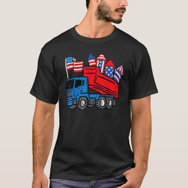 American Dump Truck 4th Of July Fourth Toddler Boy T-Shirt (Vorderseite)