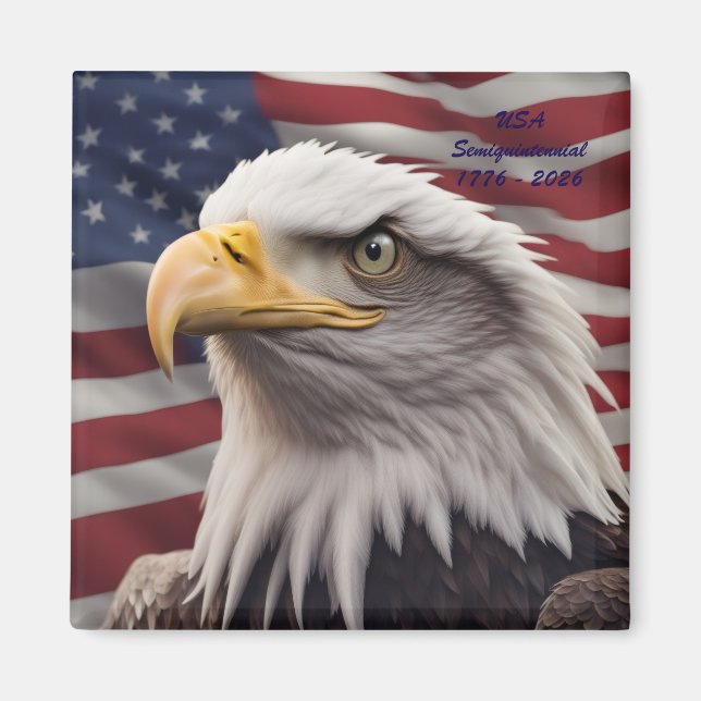 American Eagle 2 Inch Square Magnet (Vorne)
