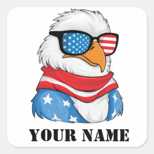 American Eagle 4. Juli Quadratischer Aufkleber