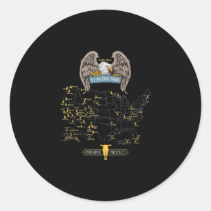 American Eagle - 63 US National Parks Map - Wander Runder Aufkleber