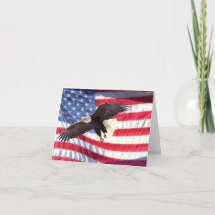 American Eagle and Flag Note Card Karte