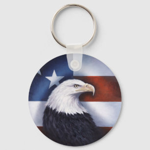 American Eagle and Flag Schlüsselanhänger