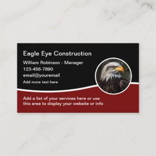 American Eagle Construction Theme Visitenkarten Visitenkarte