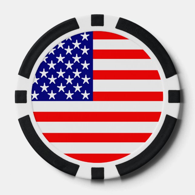 American Eagle Flag Amerika Flagge Pokerchips (Vorderseite)