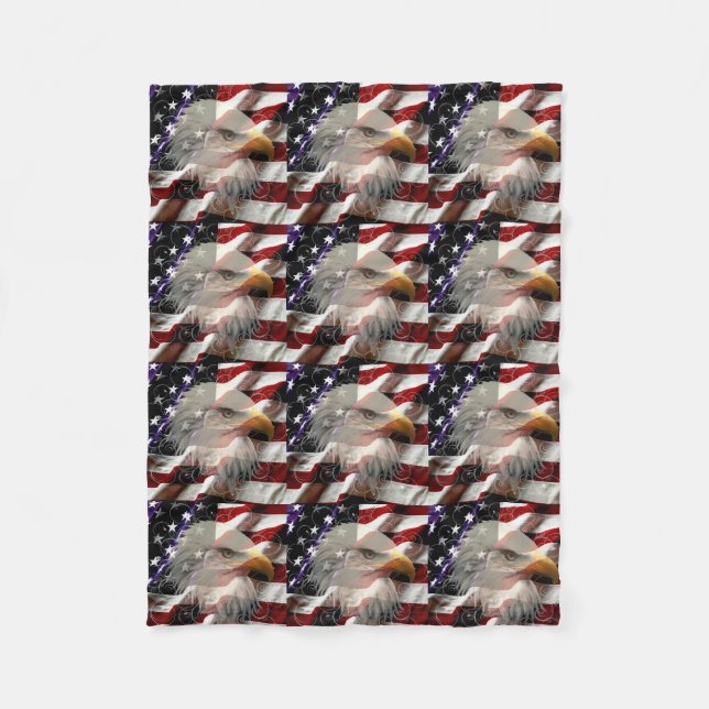 American Eagle Flag Fleece Blanket (Vorderseite)