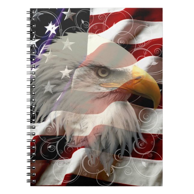 American Eagle Flag Notebook Notizblock (Vorderseite)