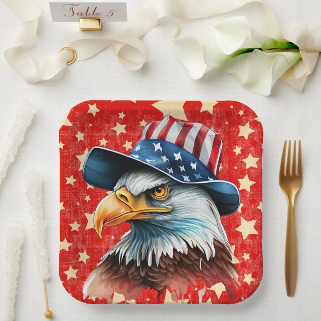 American Eagle Flag Pappteller (Hochzeit)