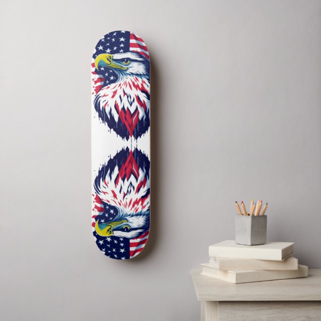 American Eagle Flag Skateboard (Wandkunst)