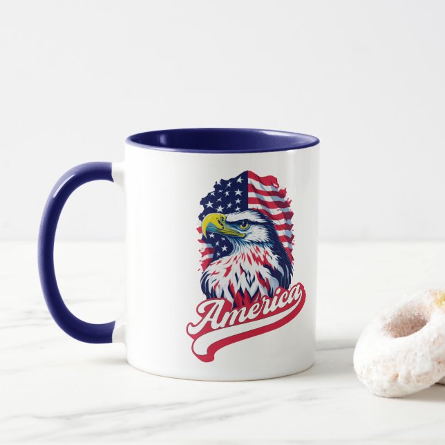 American Eagle Flag Tasse (Mit Donut)