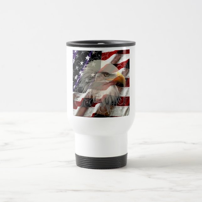 American Eagle Flag Travel Mug Reisebecher (Mittel)