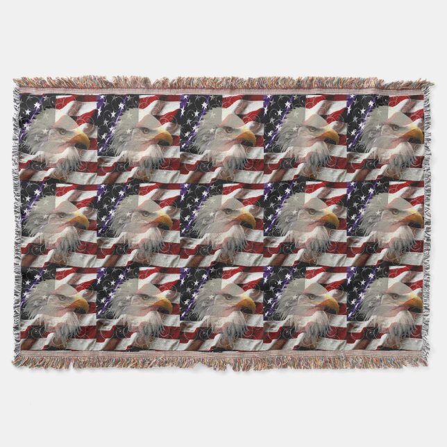American Eagle Flag Wurfdecke Decke (Vorderseite)