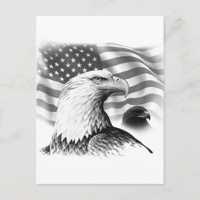 American Eagle Grußkarte Postkarte (Vorderseite)