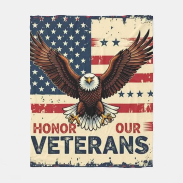 American Eagle Honor Our Veterans Fleece Blanket (Vorderseite)