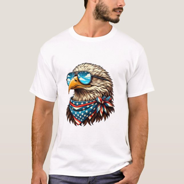 American Eagle mit Blue Goggles Luxury T - Shirt (Vorderseite)